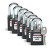 Safety Padlocks - Standard, Black, KD - Keyed Differently, Steel, 38.10 mm, 6 Piece / Box